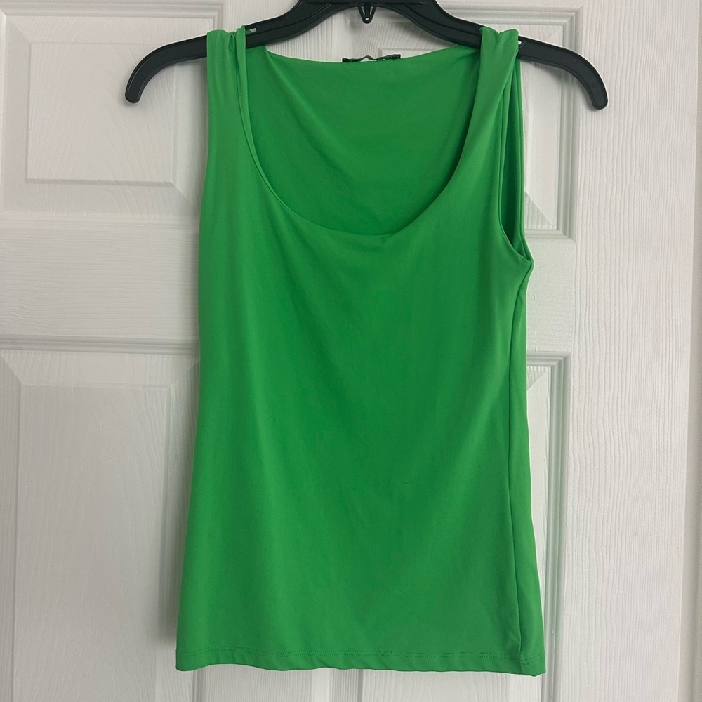 Zara Green Sleeveless Tank Top – Vibrant, Casual – Size S